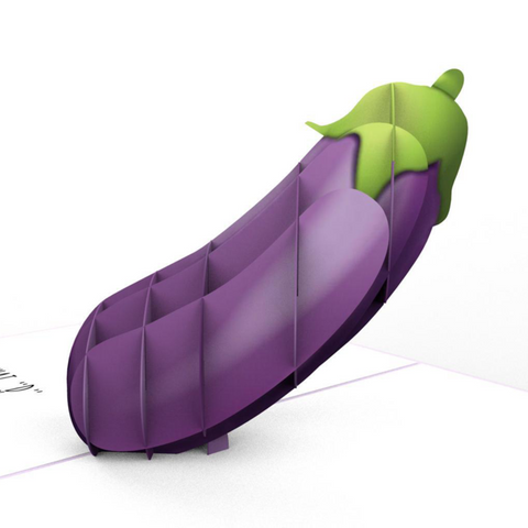 Naughty Eggplant Inappropriate 3D Greeting Card