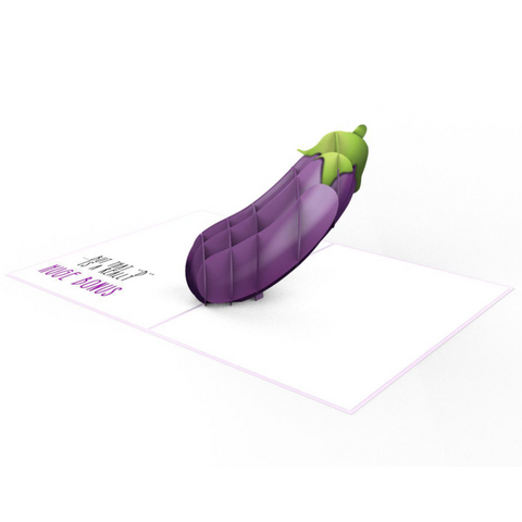 Naughty Eggplant Inappropriate 3D Greeting Card
