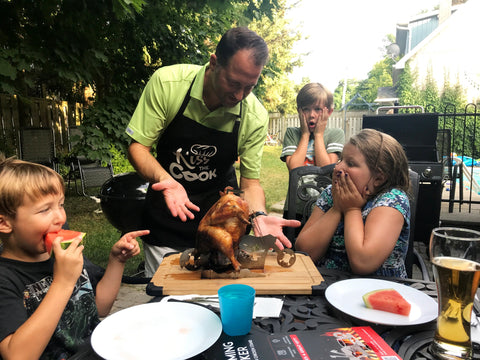 Flaming Biker Chick BBQ Chicken Stand™
