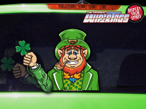 Saint Patrick's Day Waving Leprechaun WiperTag