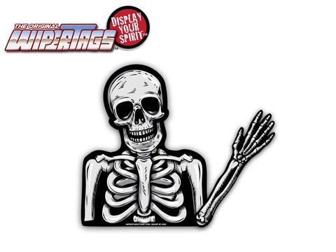 Skully the Waving Dead Skeleton Wiper Tag