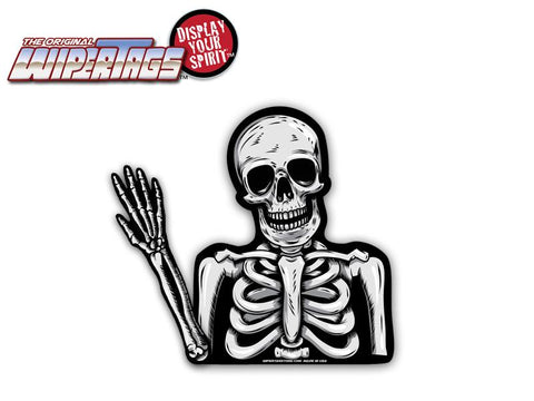 Skully the Waving Dead Skeleton Wiper Tag