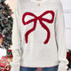 Bowknot Pattern Oversized Long-Sleeve Christmas Sweater | NCS