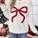 Bowknot Pattern Oversized Long-Sleeve Christmas Sweater | NCS