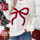 Bowknot Pattern Oversized Long-Sleeve Christmas Sweater | NCS