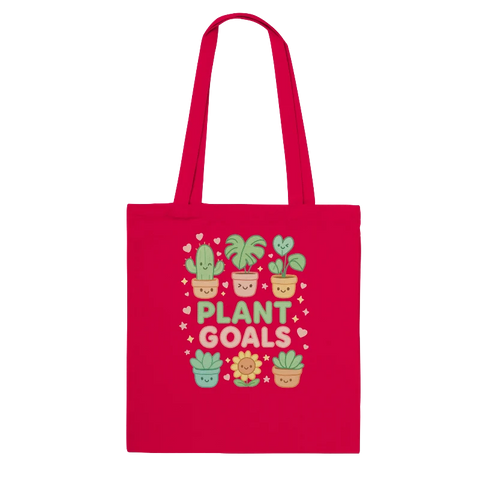 Kawaii "Plant Goals" Plant Lover's Tote Bag