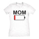 Funny White Mom Battery Womens T Shirt Nerdy Mother's Day Tee