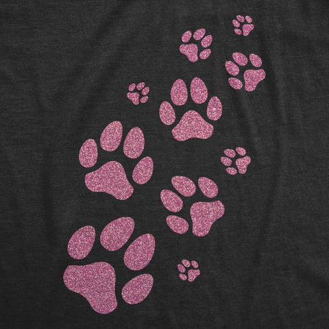 Glitter Dog Paw Prints Women's T Shirt