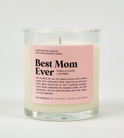 Best Mom Ever Glass Candle