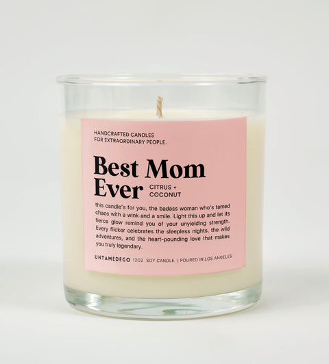 Best Mom Ever Glass Candle