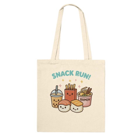 Kawaii "Snack Run" Tote Bag