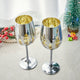 Crystal Christmas Tree Stemmed Wine & Water Glasses - Set of 2 Holiday Themed Vibrant Gold