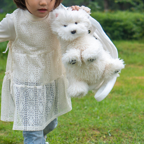 Westie Dog Backpack – Plush Bag for Girls & Puppy Lovers