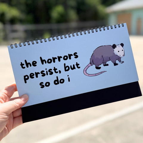 Opossums At Work Desk Flip Sign