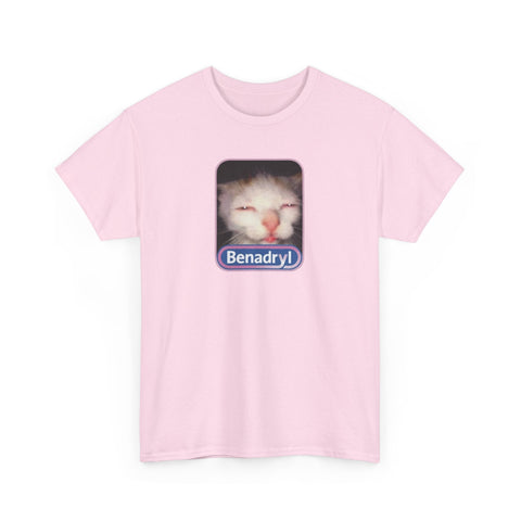 Benadryl Meme Cat T-Shirt – Funny Cat Meme Shirt for Internet Humor Fans