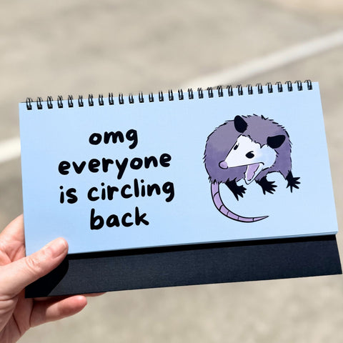 Opossums At Work Desk Flip Sign