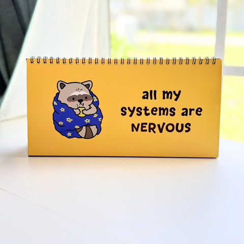 Raccoons At Work Desk Flip Sign