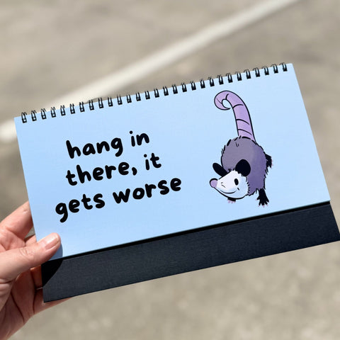 Opossums At Work Desk Flip Sign