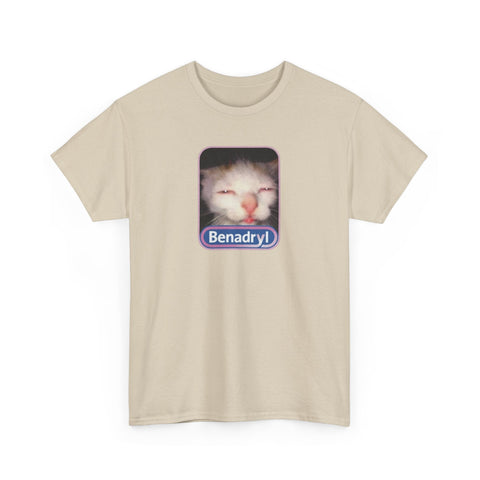 Benadryl Meme Cat T-Shirt – Funny Cat Meme Shirt for Internet Humor Fans