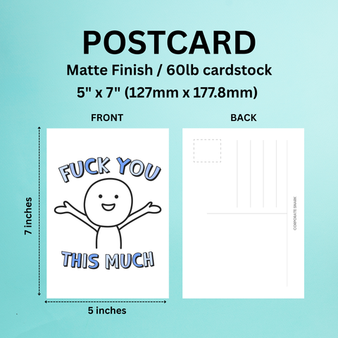 Fuck You This Much Postcard