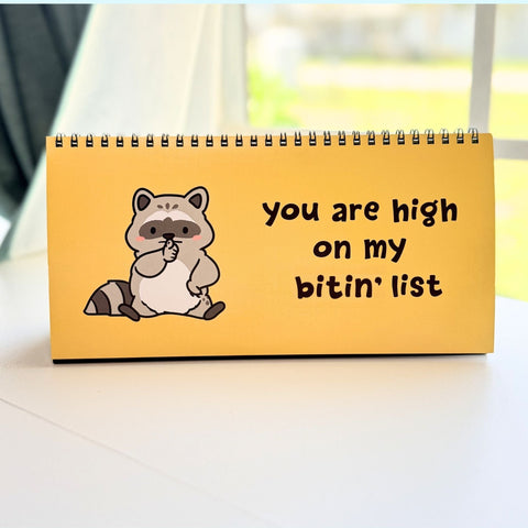 Raccoons At Work Desk Flip Sign