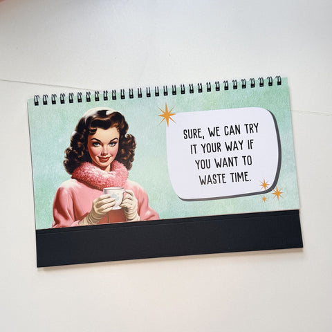 Sassy & Sweary Women at the Office Desk Flip Sign