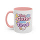 “Too Cute to Be Tired” Kawaii Bunny Mug