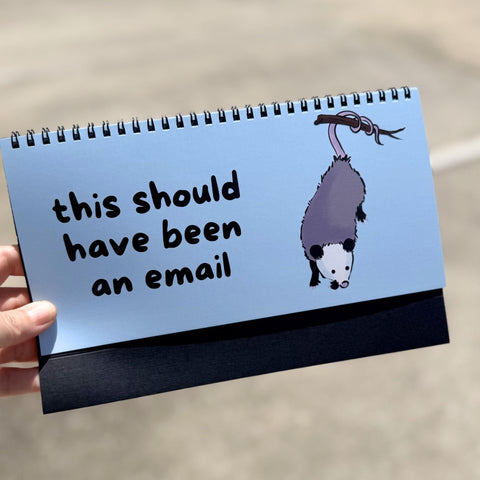 Opossums At Work Desk Flip Sign