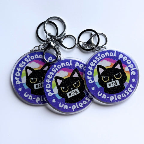 Professional People Unpleaser Glitter Keychain