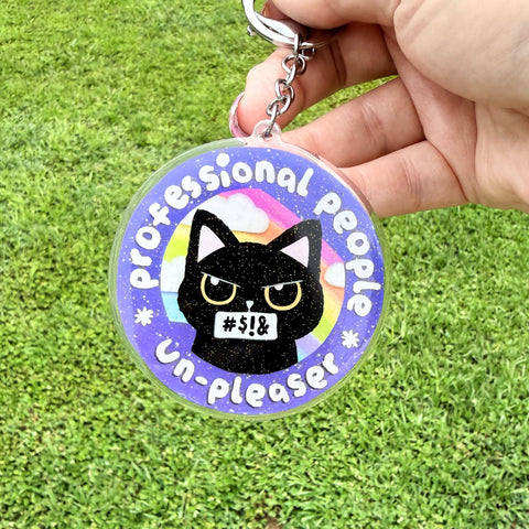 Professional People Unpleaser Glitter Keychain