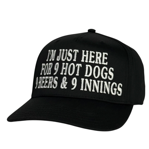 999 Challenge Hat 9 Beers 9 Hot Dogs 9 Innings Baseball Cap Funny Game Day Hat