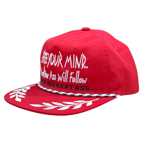 Free Your Mind Rope Hat Custom Embroidered