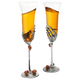 Stemmed Skeleton Champagne Glasses - Set of 2 - 7oz