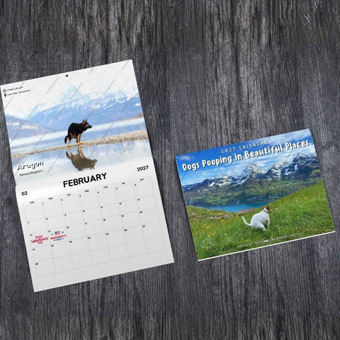 Dogs Pooping in Beautiful Places™ 2027 Calendar