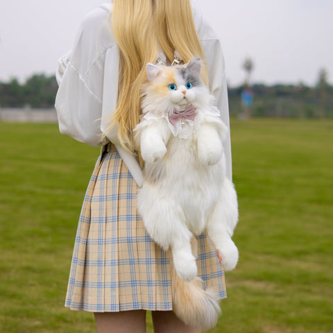 Fairy Light Calico Cat Backpack –Handmade Glowing Plush Gift