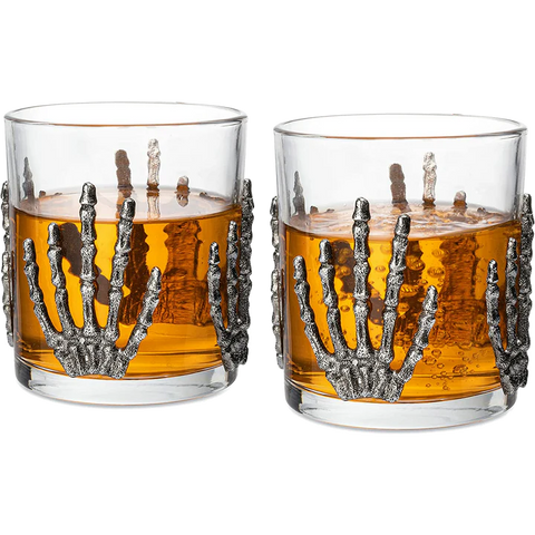 Skeleton Hand Wine Glass - Set of 2 - 10 oz