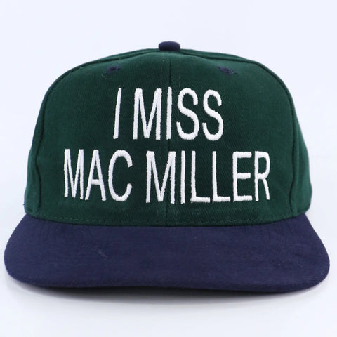 I Miss Mac Miller Rip Custom Embroidered on a Vintage Strapback Cap Hat in USA