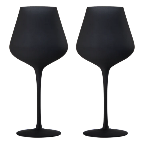 Matte Black Crystal Wine Glass - Set of 2 - 20oz