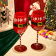 Ho Ho Ho Santa's Christmas Stemmed Wine & Water Glasses - Set of 2