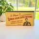 Please Lower Your Expectations Men of the Office Desk Flip Sign