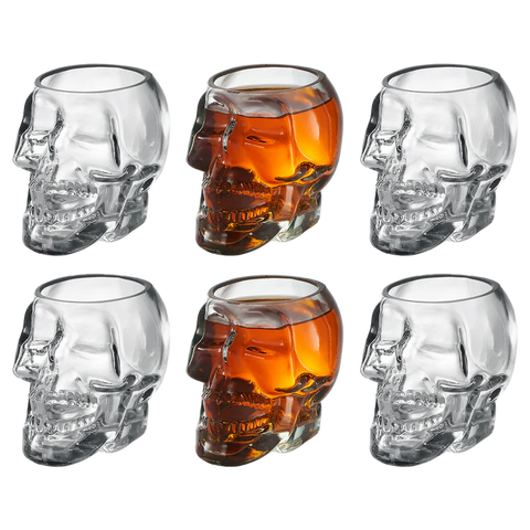 Skull Shot Glasses - Set of 6 - 3oz