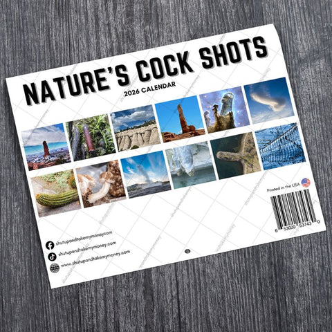 Nature's Cock Shots 2026 Calendar