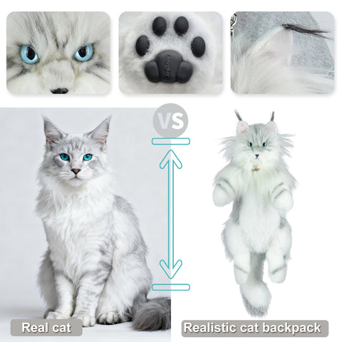 Silver Maine Coon Backpack-Majestic and Purrfect Companion