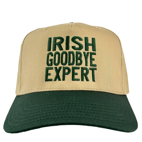 Irish Goodbye Expert Green Brim Official Collab Cut the Activist Custom Embroidery Funny Meme Hat