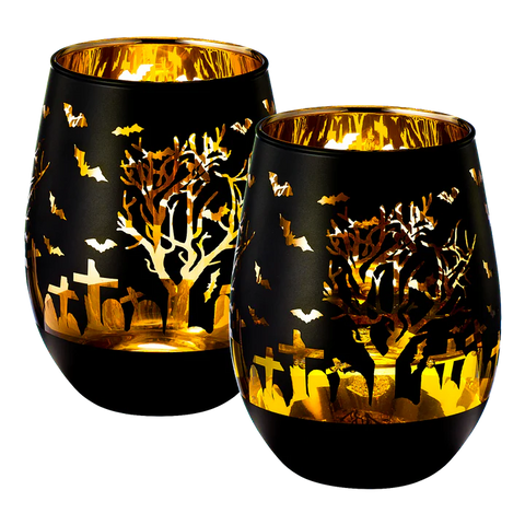 Crystal Halloween Stemless Wine Glass - Set of 2 - 16oz