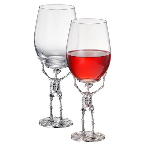 Stemmed Skeleton Wine Glass - Set of 2 - 19oz