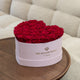Heart Light Pink Suede Box | Red Roses
