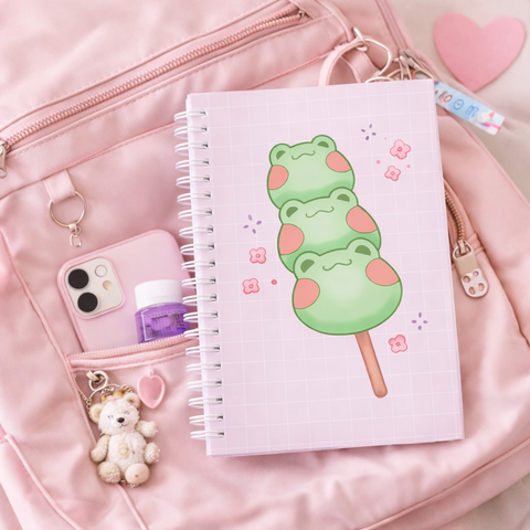 Kawaii Frog Dango Spiral Notebook