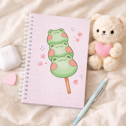 Kawaii Frog Dango Spiral Notebook
