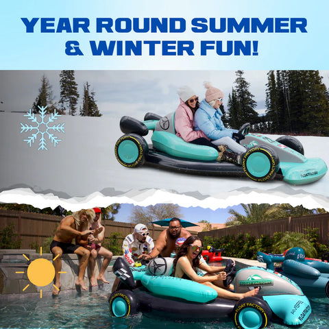 Teal Racing Pool Float | Winter Sled